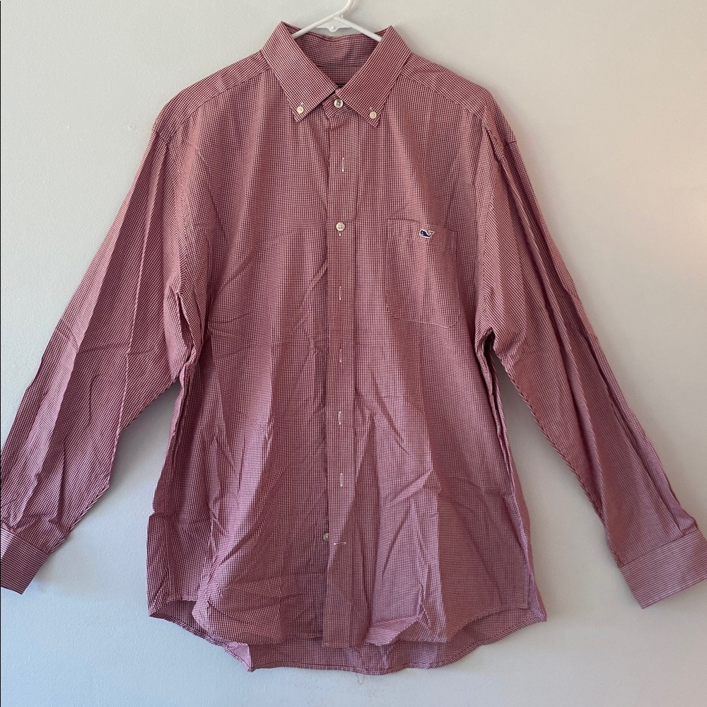 Vineyard Vines Red and White Checkered Shirt